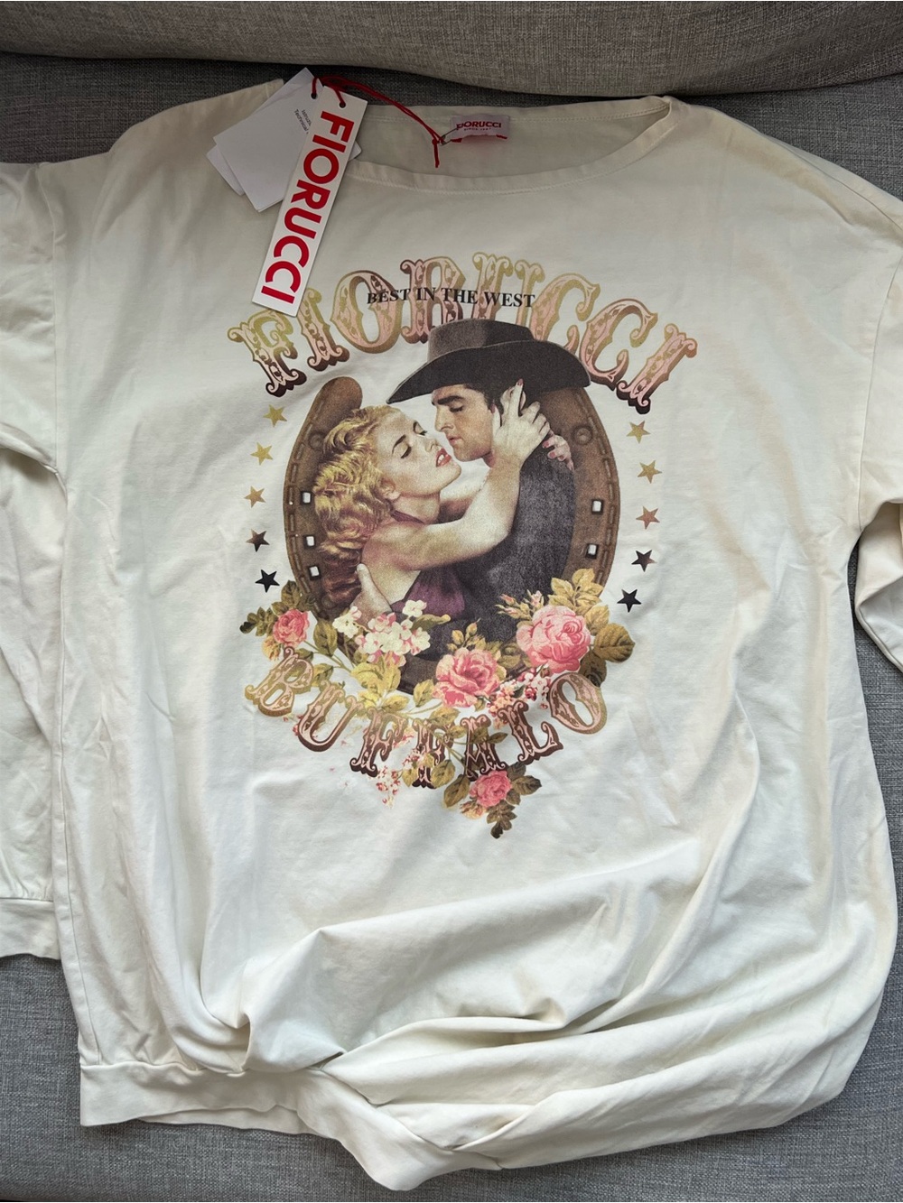 Fiorucci Best In The West Buffalo Western Long Sleeve T-Shirt Top